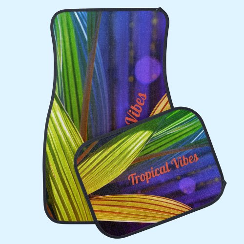 Bright Colorful Tropical Vibes Palms Car Floor Mat