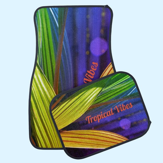 Bright Colorful Tropical Vibes Palms Car Floor Mat (Creator Uploaded)