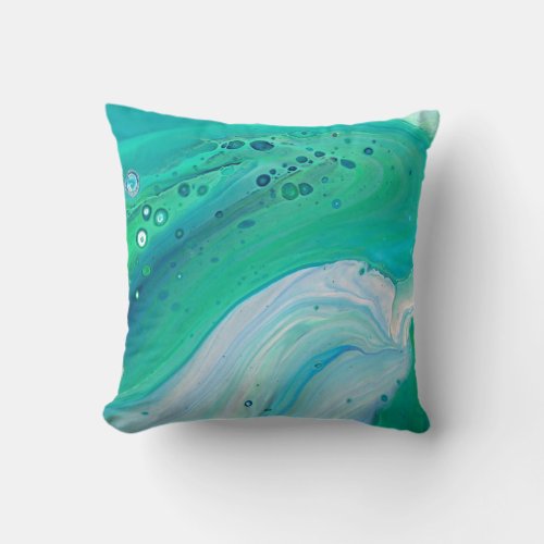 Bright Colorful Turquoise Blue Purple Violet Swirl Throw Pillow