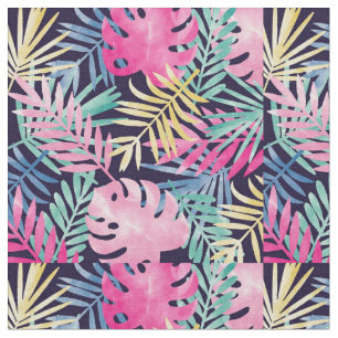 Bright Colorful Unique Tropical Foliage Fabric