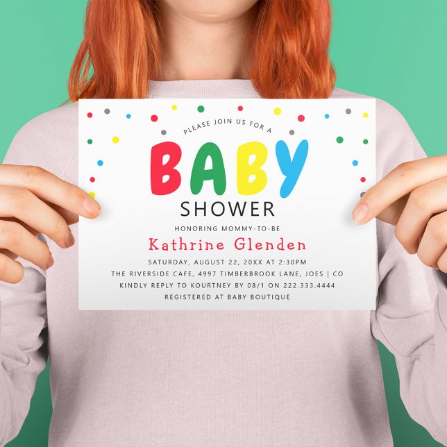 Bright Colorful Unisex Baby Shower Invitation (Creator Uploaded)