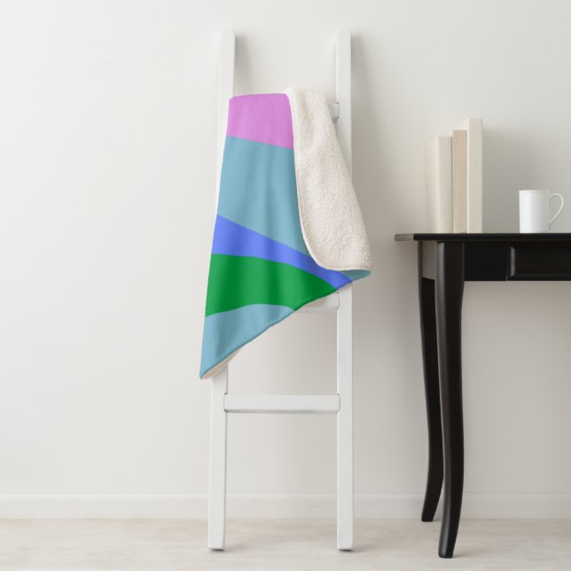 Bright Colorful Vibrant Playful Abstract Shapes Sherpa Blanket (In Situ)