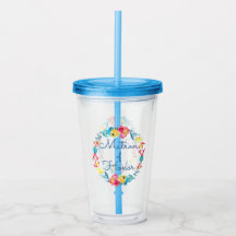 Bright Colorful Watercolor Floral Matron of Honor