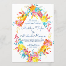 Bright Colorful Watercolor Floral Wedding