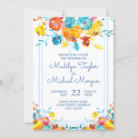 Bright Colorful Watercolor Floral Wedding Invitation at Zazzle