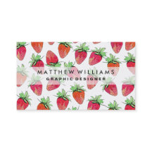Bright Colorful Watercolor Fruity Strawberries