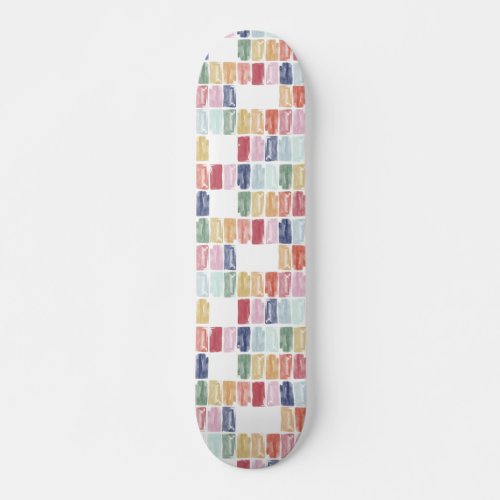 Bright Colorful Watercolor Jewels Skateboard