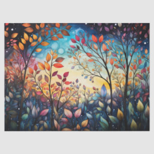 Bright, Colorful Whimsical Autumn Leaves Decoupage Tissue Paper