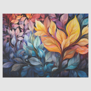 Bright, Colorful Whimsical Autumn Leaves Decoupage Tissue Paper