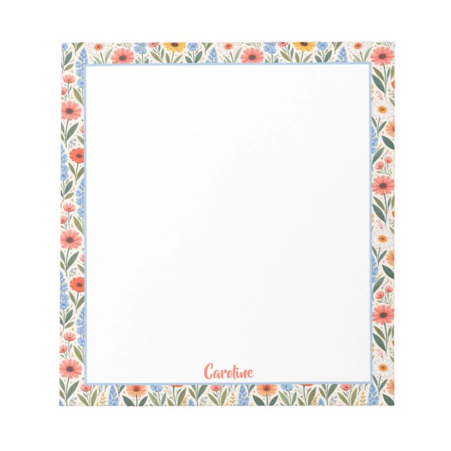 Bright Colorful Wildflowers Notepad (Front)
