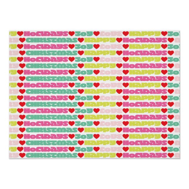 bright colorful wishes | christmas holiday poster (Front)