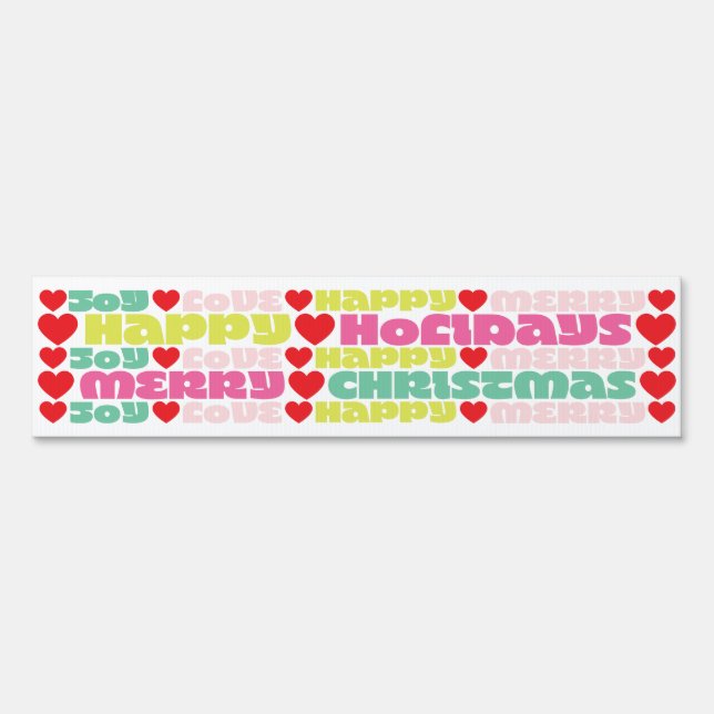 bright colorful wishes | christmas holiday sign (Front)