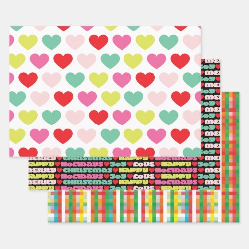 bright colorful wishes  christmas holiday wrapping paper sheets