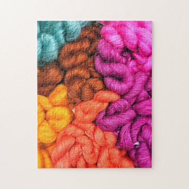 Bright colorful yarn photo jigsaw puzzle (Vertical)