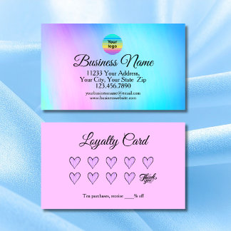 Bright Colorful Your Logo Customer Reward Loyalty Business Card