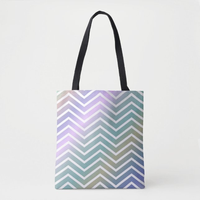 Bright Colorful Zigzag Tote Bag (Front)