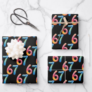 Bright Colors 67 No Meaning Whatsoever Black  Wrapping Paper Sheets