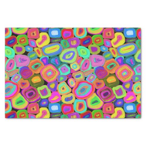 Bright Colors Abstract Funky Circles  Tissue Paper
