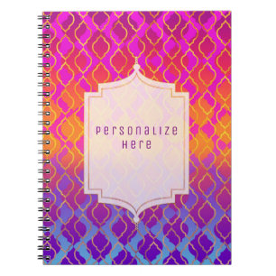 Bright Colors Arabian Moroccan Glam Custom Notebook
