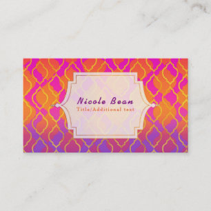 Bright Colors Arabian Moroccan Glam Indian Theme Business Card