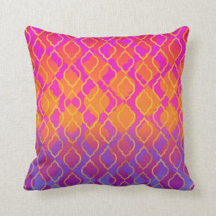 Bright Colors Arabian Moroccan Glam Indian Theme Throw Pillow
