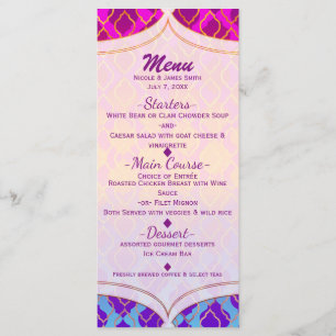 Bright Colors Arabian Moroccan Glam Party Menu