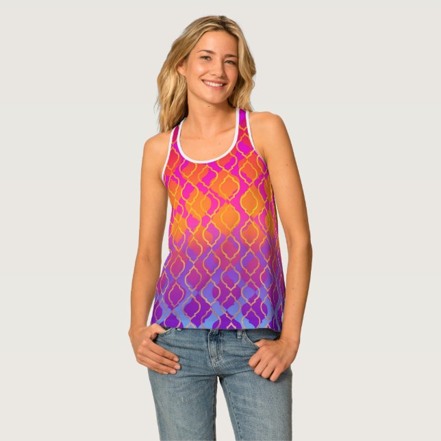 Bright Colors Arabian Moroccan Glam Tank Top (Front Full)