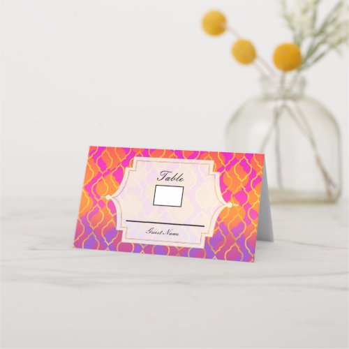 Bright Colors Arabian Moroccan Table Place Card
