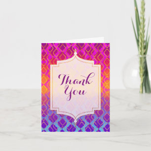 Bright Colors Arabian Moroccan Theme Thank You Card
