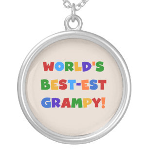 Bright Colors Best-est Grampy T-shirts and Gifts Silver Plated Necklace