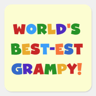 Bright Colors Best-est Grampy T-shirts and Gifts Square Sticker