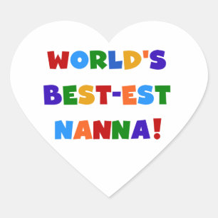 Bright Colors Best-est Nanna Tshirts Heart Sticker
