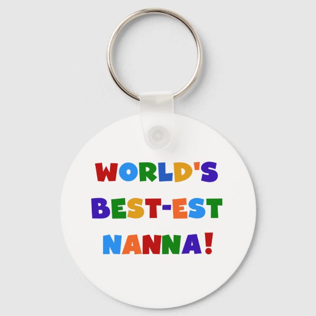 Bright Colors Best-est Nanna Tshirts Keychain (Front)