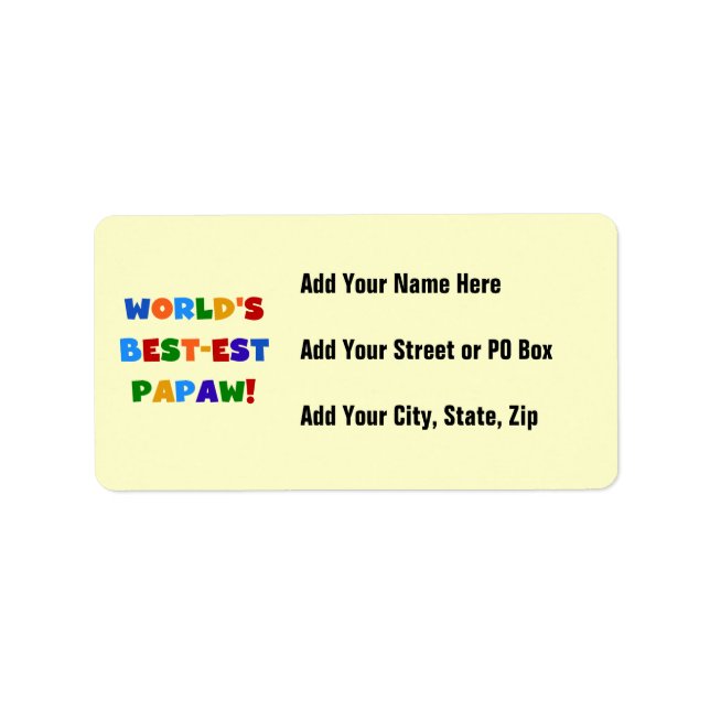 Bright Colors Best-est Papaw Tshirts and Gifts Label (Front)
