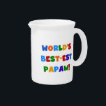Bright Colors Best-est Papaw Tshirts and Gifts Pitcher<br><div class="desc">Bright colors text World's Best-est Papaw T-shirts,  mugs,  hoodies,  cards,  tote bags,  magnets,  keepsakes,  and other world's best papaw gear.</div>