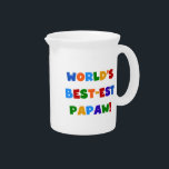 Bright Colors Best-est Papaw Tshirts and Gifts Pitcher<br><div class="desc">Bright colors text World's Best-est Papaw T-shirts,  mugs,  hoodies,  cards,  tote bags,  magnets,  keepsakes,  and other world's best papaw gear.</div>