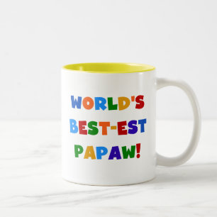 Bright Colors Best-est Papaw Tshirts and Gifts Two-Tone Coffee Mug