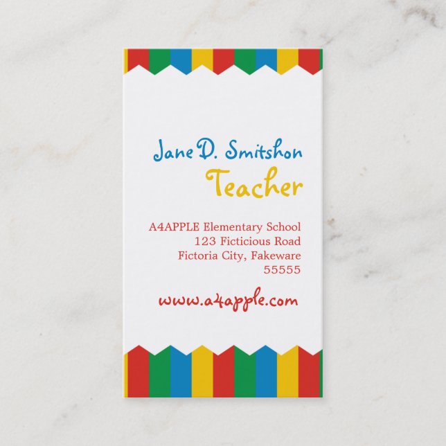 Bright Colors Business Card (Front)