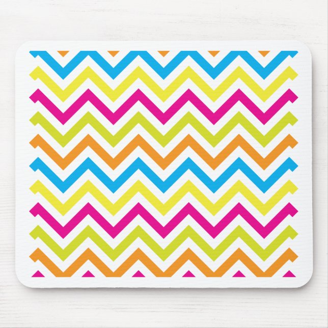 Bright Colors Chevrons Mouse Pad (Front)