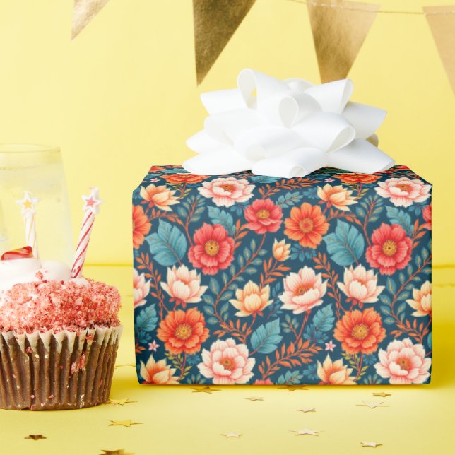 Bright Colors Chinoiserie Wrapping Paper (Birthday Party)