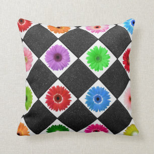 Bright Colors Daisy Throw Pillow