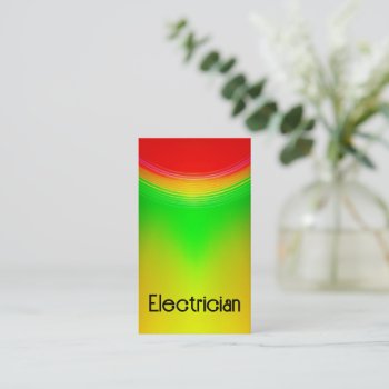 Bright Colors Electrician Business Card by businessCardsRUs at Zazzle