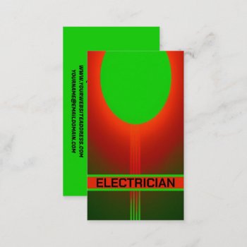 Bright Colors Electrician Business Card by businessCardsRUs at Zazzle