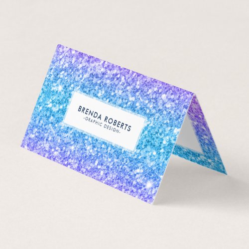 Bright Colors Faux Glitter Business Card