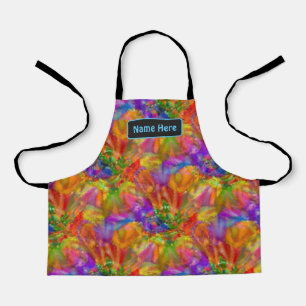 Bright Colors Fireworks Painting - add your name Apron