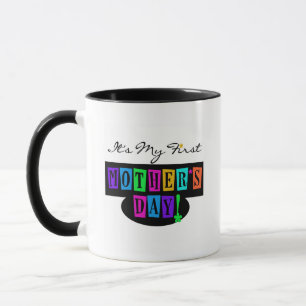 Bright Colors First Mother's Day T-shirts and Gift Mug