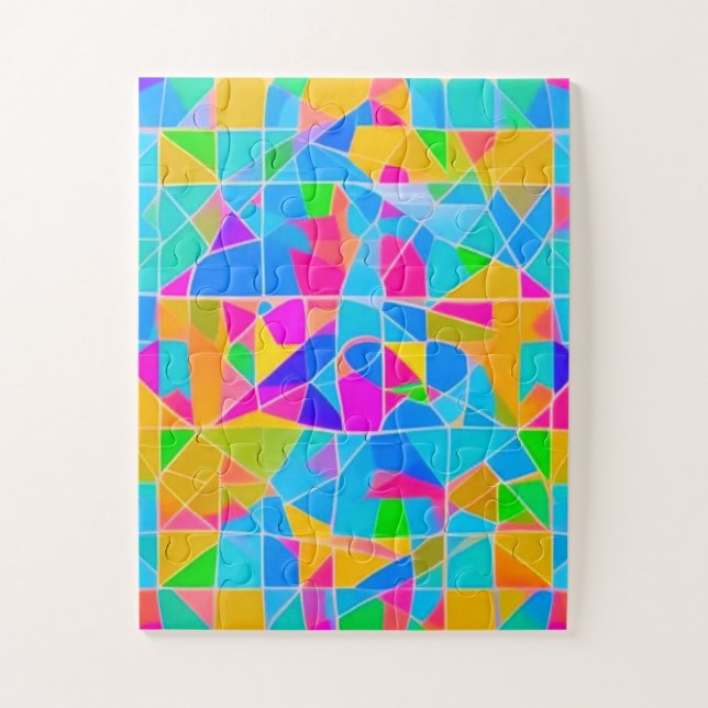 Bright Colors Geometric Puzzle for All Ages (Vertical)