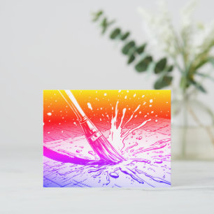 Bright Colors Graphic Style Brush Paint Splotch Postcard