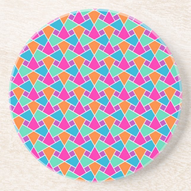 Bright Colors Islamic Pattern Sandstone Coaster (Front)