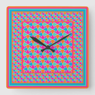 Bright Colors Islamic Pattern Wall Clock